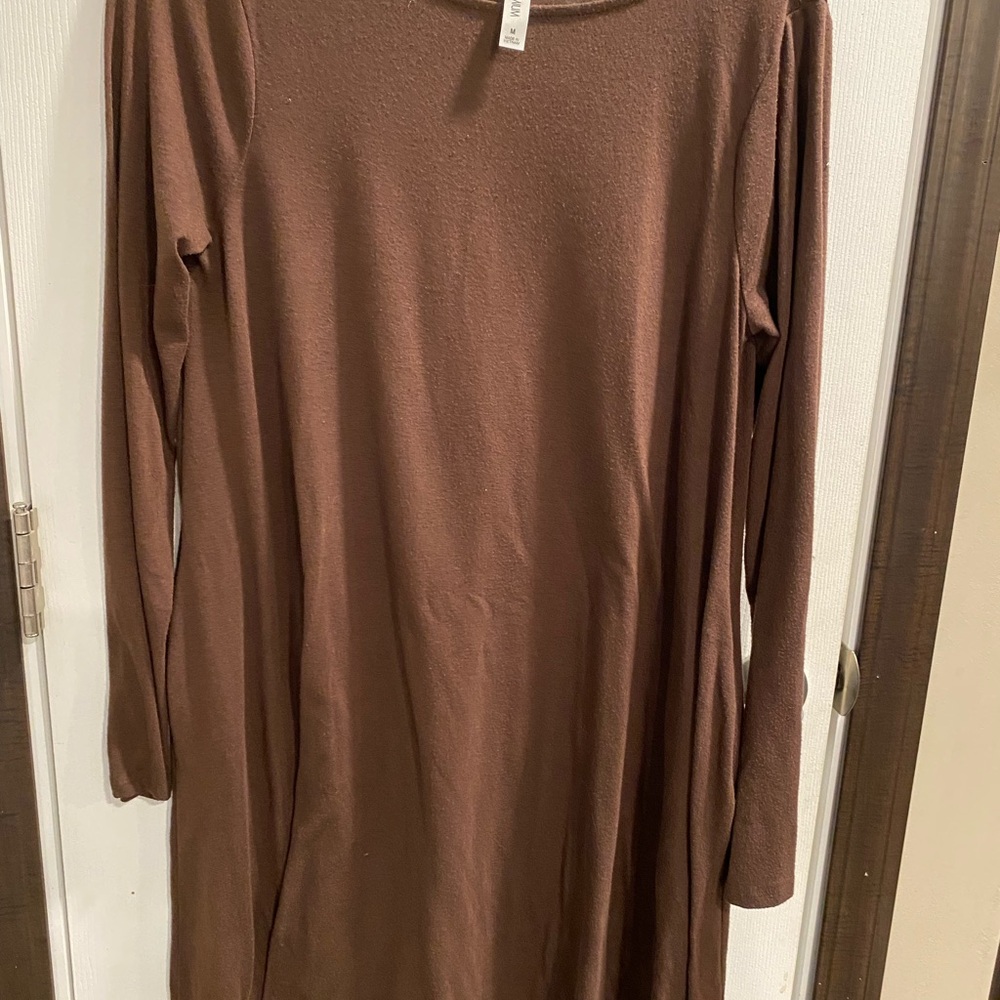 Zenana Outfitters Chocolate Long Sleeve Dress